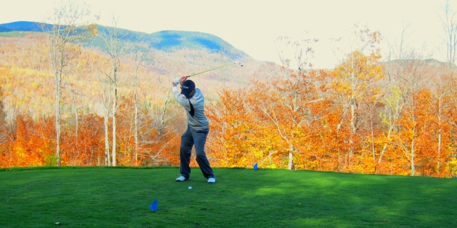 Matt (Me) teeing off on Hole #13 - Sunday River